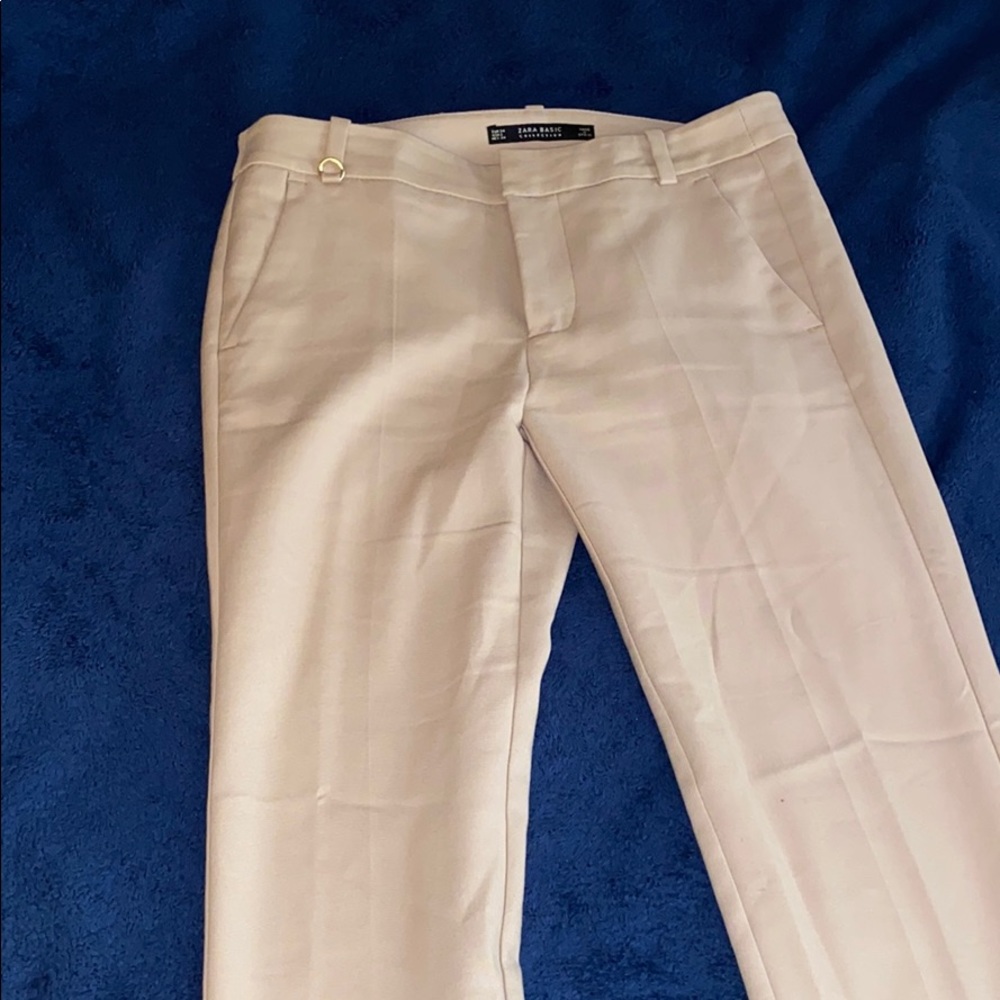 Zara straight leg khaki pants for work